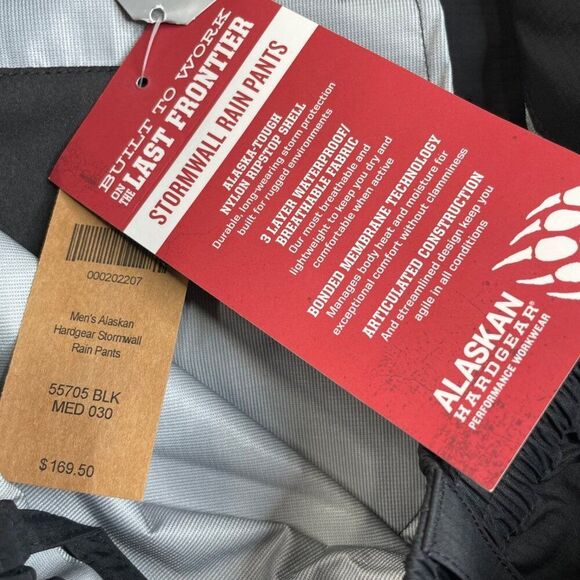 Alaskan Hardgear By Duluth Stormwall Rain Pants Black Medium X30 NEW - Picture 4 of 13